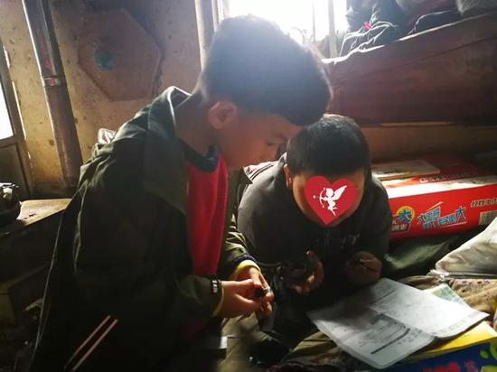 ▲云彩很快与来看望他的小朋友志愿者玩到了一块。