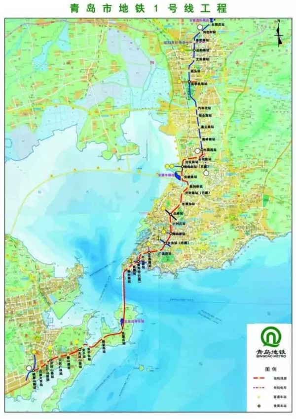 线路起自黄岛区峨眉山路站,终至城阳区东郭庄站